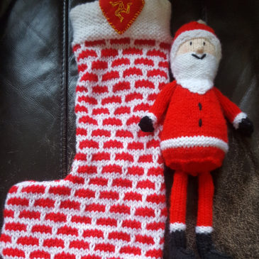 Knitted Santa and Chimney Stocking