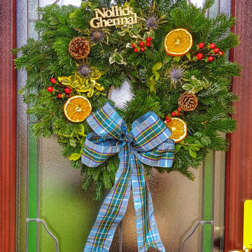 Manx Christmas Door Wreath